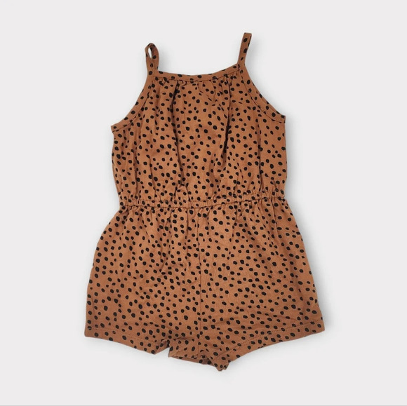 Old Navy Brown and Black dot Romper Baby Girl Size 12-18m - Picture 2 of 4